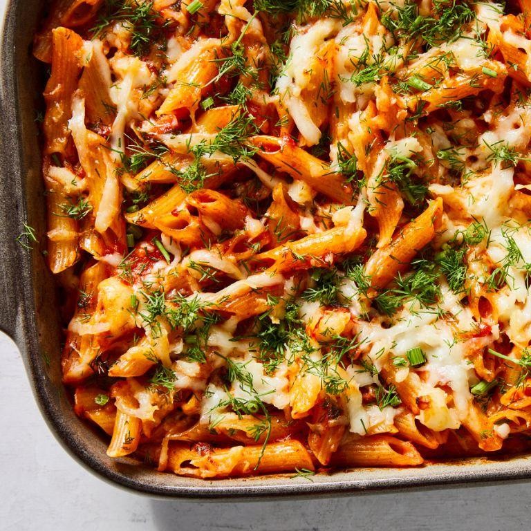 Savory Crushed Tomato Pasta Bake