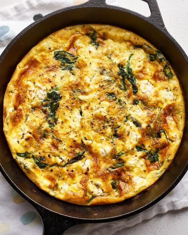 Savory Feta and Spinach Frittata