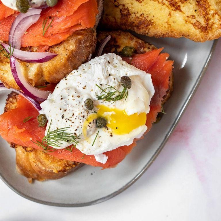 Savory French Toast with Smoked Salmon