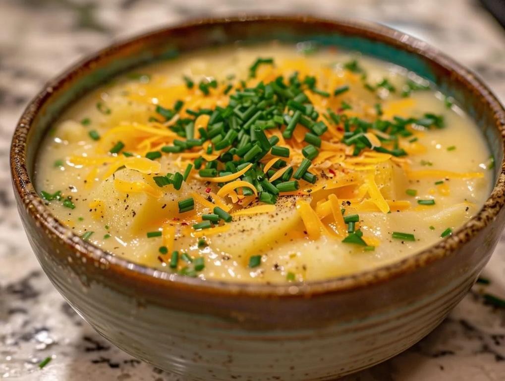Savory Garlic and Herb Cheesy Potato Soup