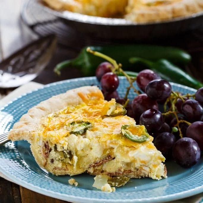 Savory Jalapeno and Cream Cheese Quiche