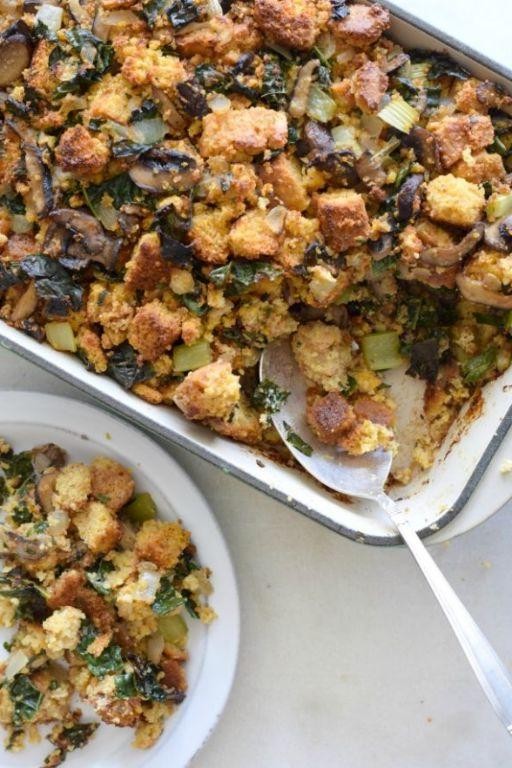 Savory Kale and Cornbread Stuffing
