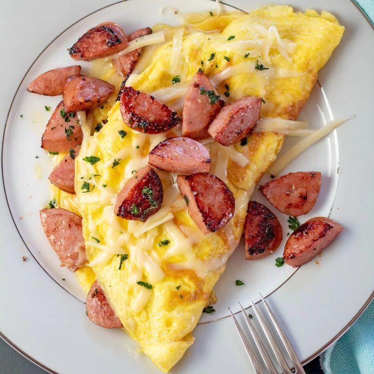Savory Kielbasa and Veggie Omelet