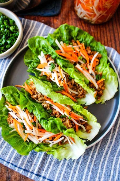 Savory Korean Ground Pork Lettuce Wraps