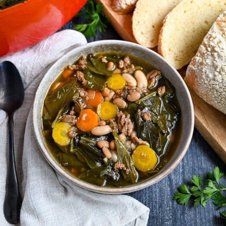 Savory Lima Bean and Collard Green Soup