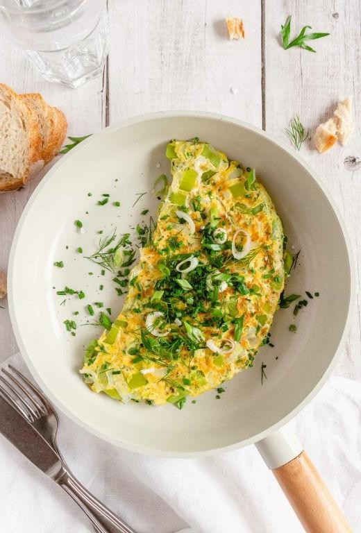 Savory Loofah Omelette with Fresh Herbs