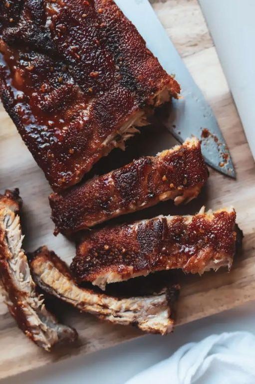 Savory Maple Bourbon Oven Glazed Ribs