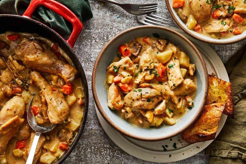 Savory Mushroom Creamy Chicken Stew