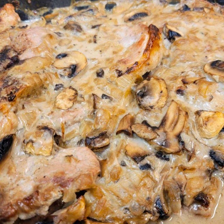 Savory Mushroom and Onion Baked Pork Chops