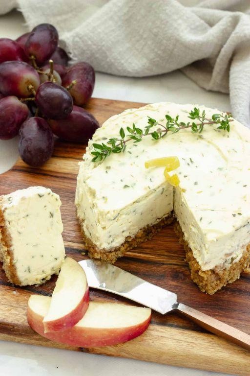 Savory Neufchâtel Cheese and Herb Cheesecake