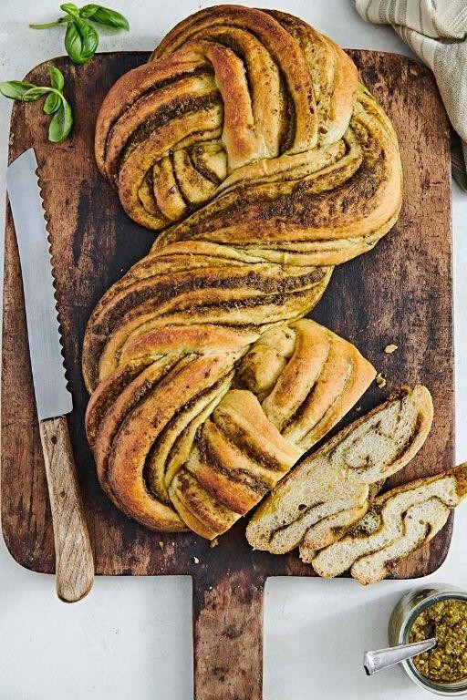 Savory Pesto Swirl Bread
