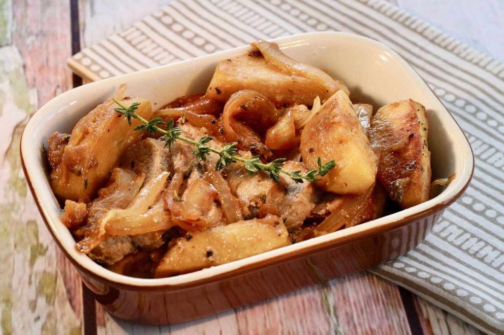 Savory Pork Tenderloin with Apples and Onions