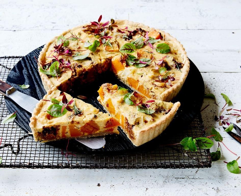 Savory Pumpkin and Caramelized Onion Tart