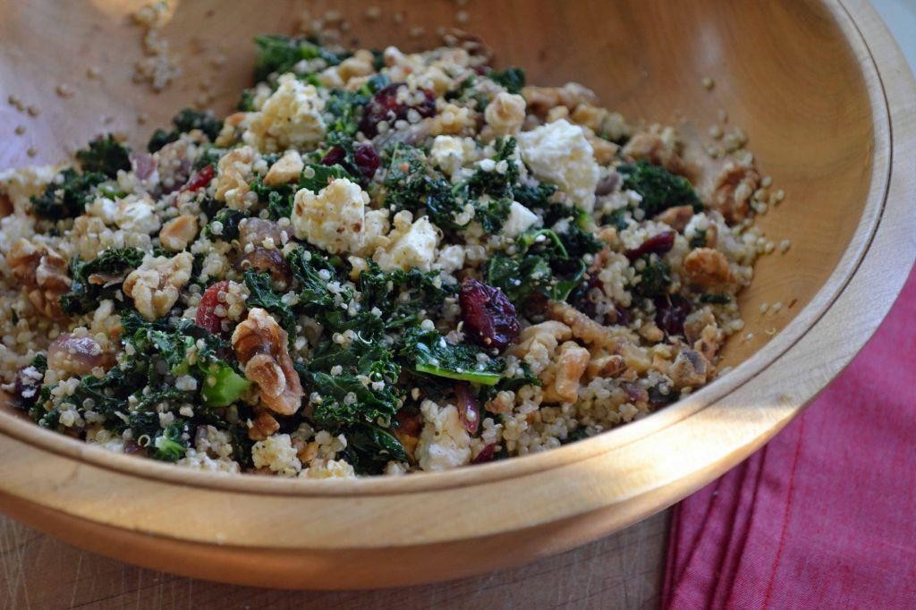 Savory Quinoa Salad with Kale and Cranberries