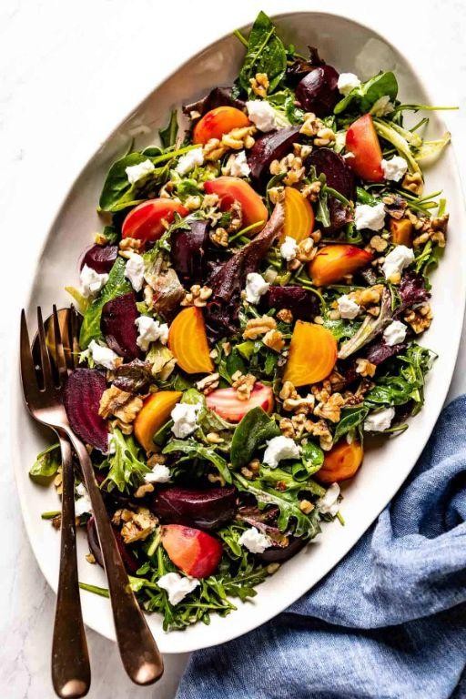 Savory Roasted Beet and Goat Cheese Salad