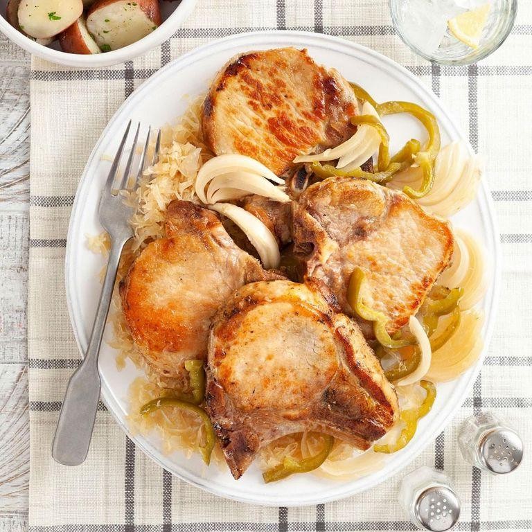 Savory Sauerkraut and Pork Chops