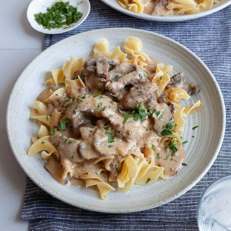 Savory Slow Cooker Beef Stroganoff