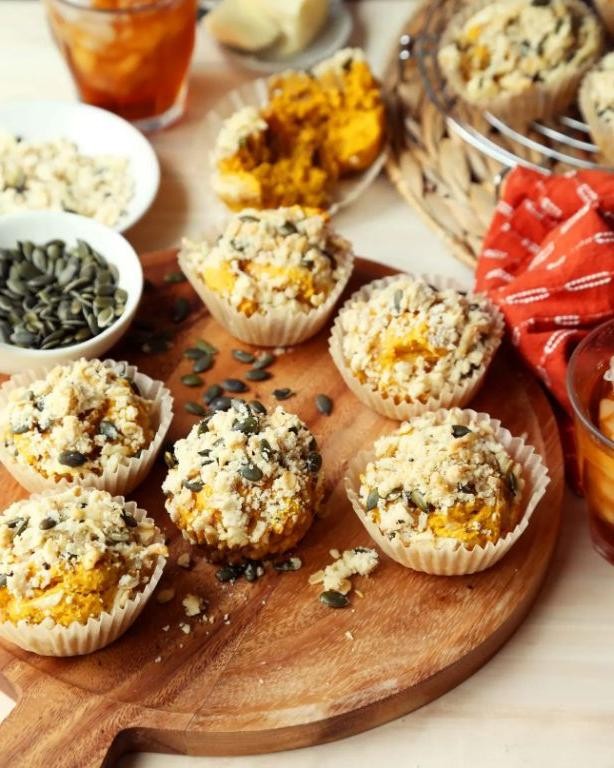 Savory Sugar Pumpkin and Gruyere Tartlets