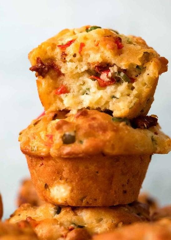 Savory Sundried Tomato and Feta Muffins