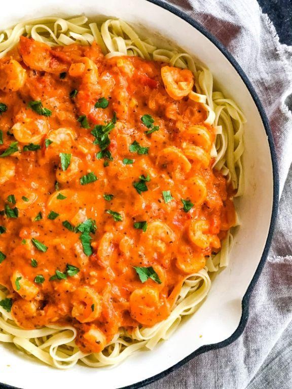 Savory Tomato Basil Shrimp Pasta