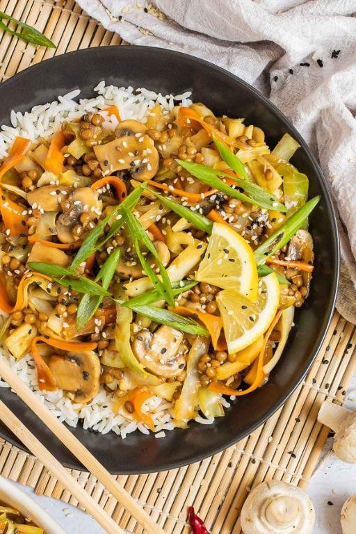 Savory Vegan Cabbage and Mushroom Stir-Fry