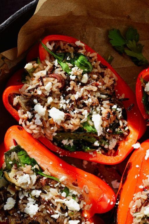 Savory Wild Rice and Chicken Stuffed Peppers