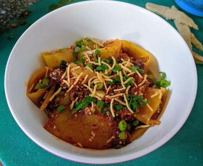 Savoury Laphing with Chilli Oil