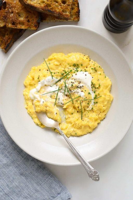 Scrambled Eggs with Creme Fraiche and Chives