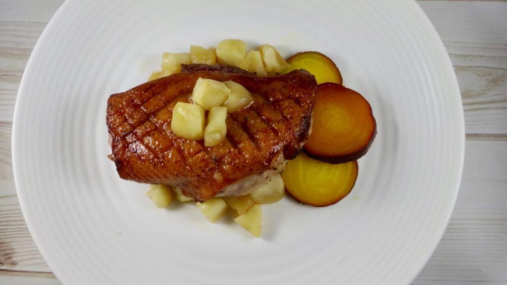 Seared Duck Breast with Apple Reduction