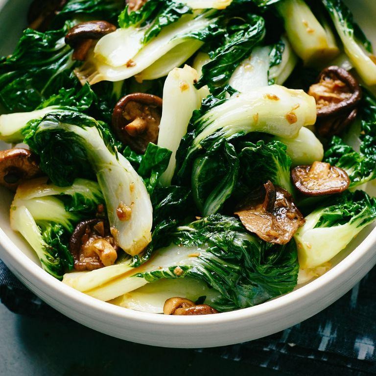 Sesame Bok Choy and Mushroom Stir Dish