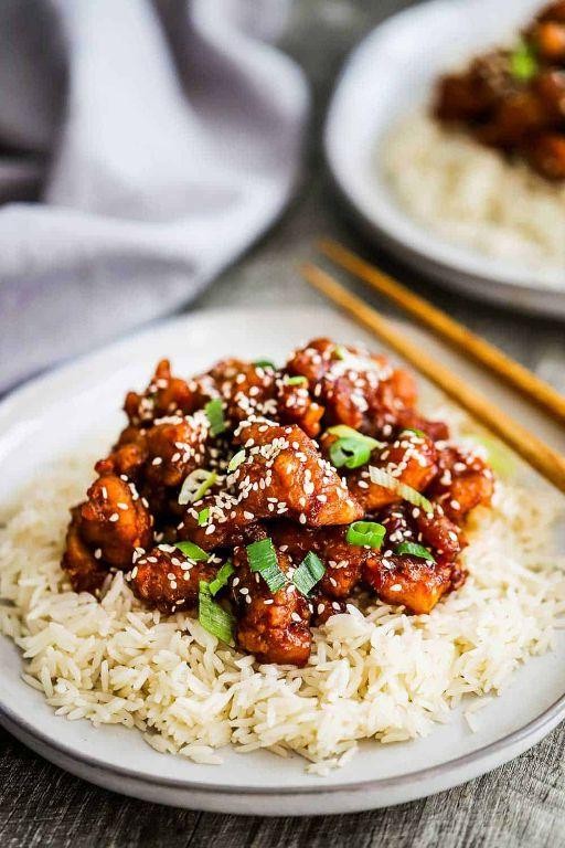 Sesame Chicken with Steamed Wild Rice
