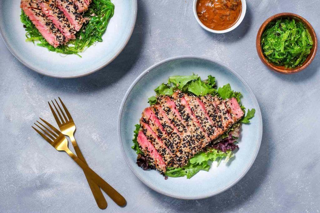 Sesame Crusted Grilled Ahi Tuna Steaks
