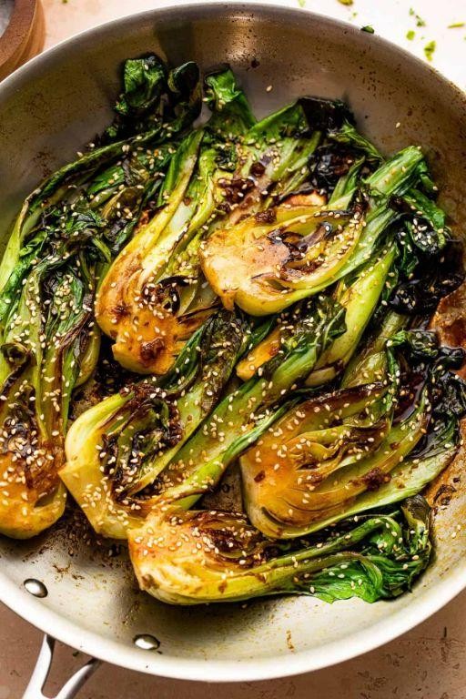 Sesame Garlic Bok Choy with Soy Sauce
