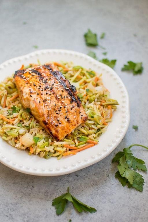 Sesame Salmon with Sriracha Lime Orzo