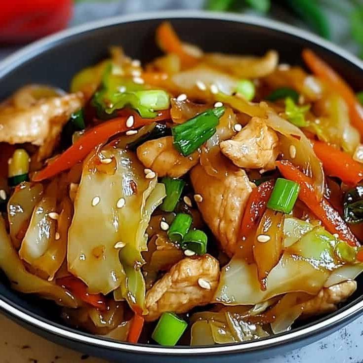 Sesame Soy Cabbage Chicken Stir Fry