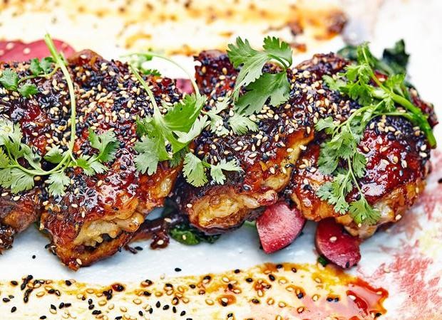 Sesame Soy Chicken Thighs with Bok Choy