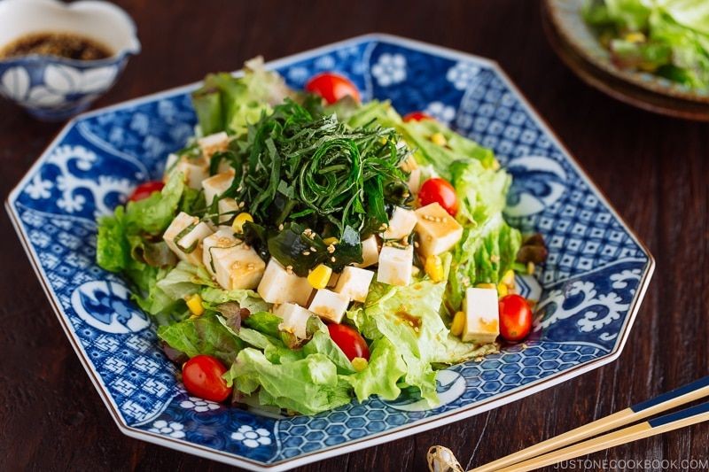 Sesame Tofu Salad with Ponzu Sauce
