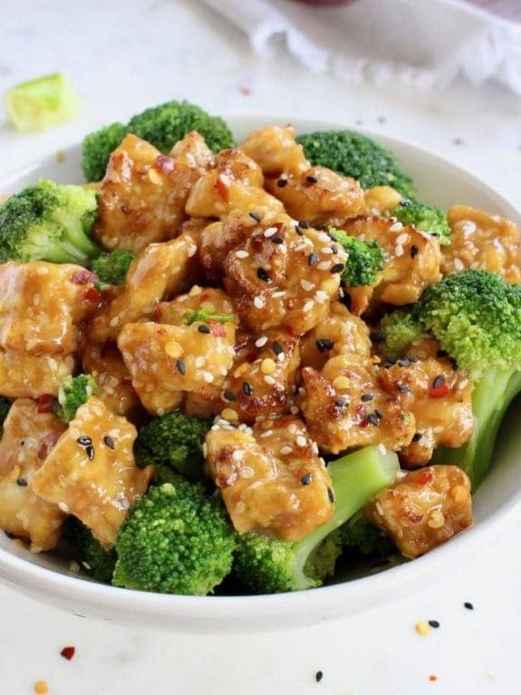 Sesame Tofu with Broccoli
