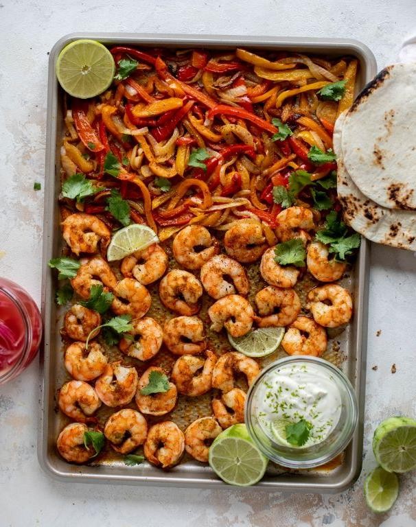 Sheet Pan Shrimp Fajitas