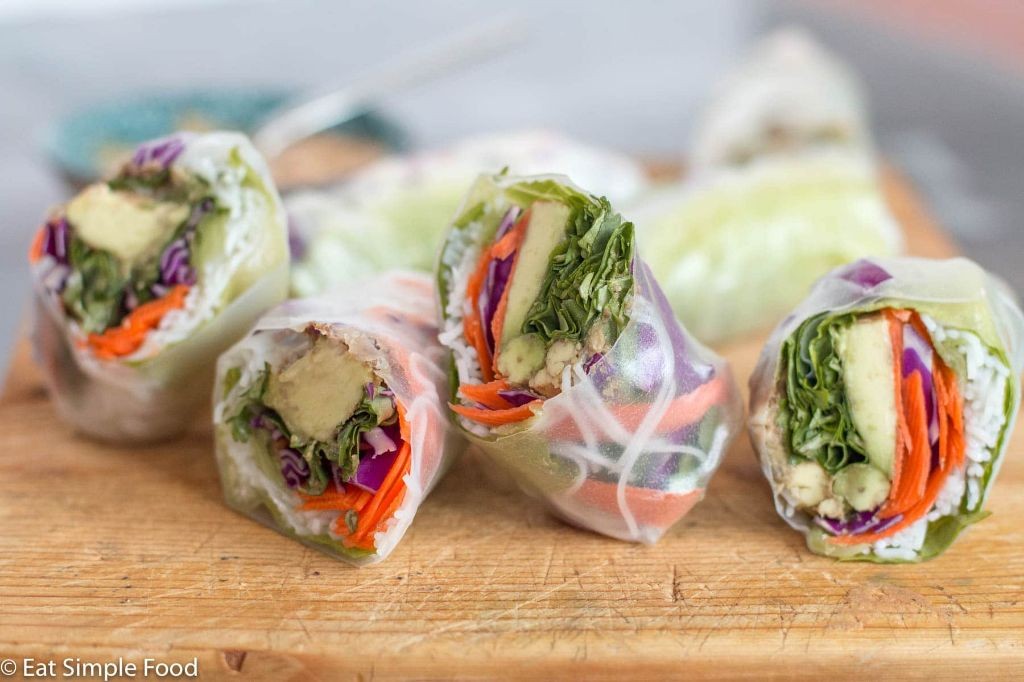 Shredded Carrot and Avocado Spring Rolls