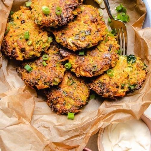 Shredded Carrot and Zucchini Fritters
