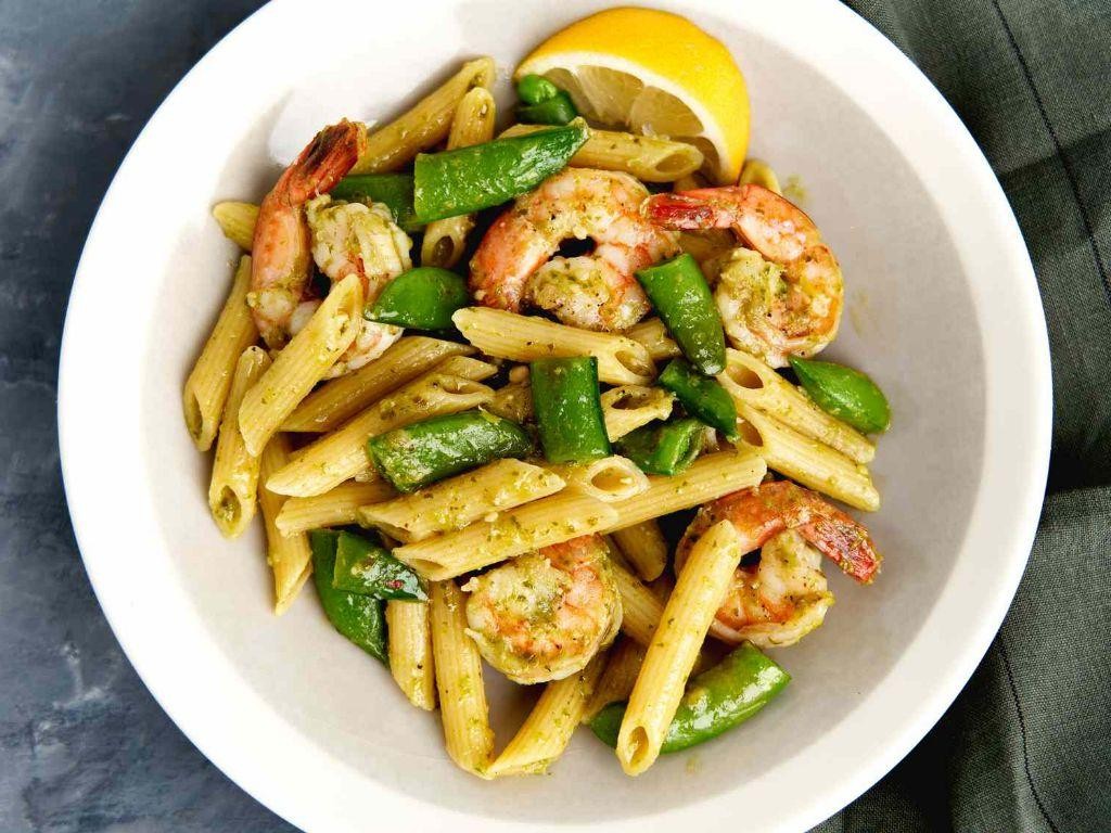 Shrimp Penne with Pesto