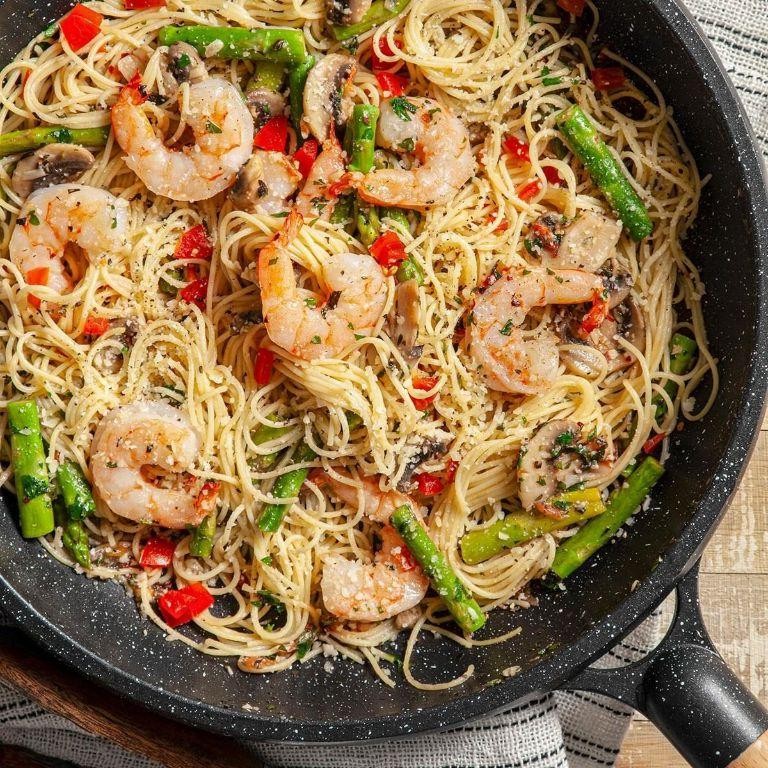 Shrimp Primavera with Angel Hair