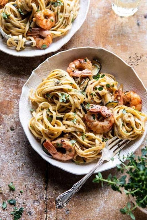 Shrimp Scampi Spaghetti with Fresh Herbs