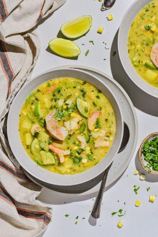 Shrimp, Squash, and Corn Chowder