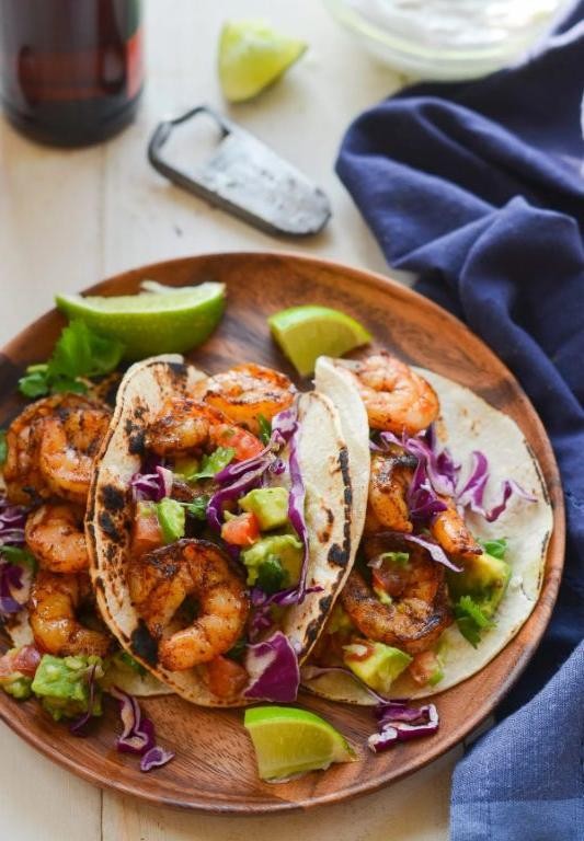 Shrimp Tacos with Avocado Salsa