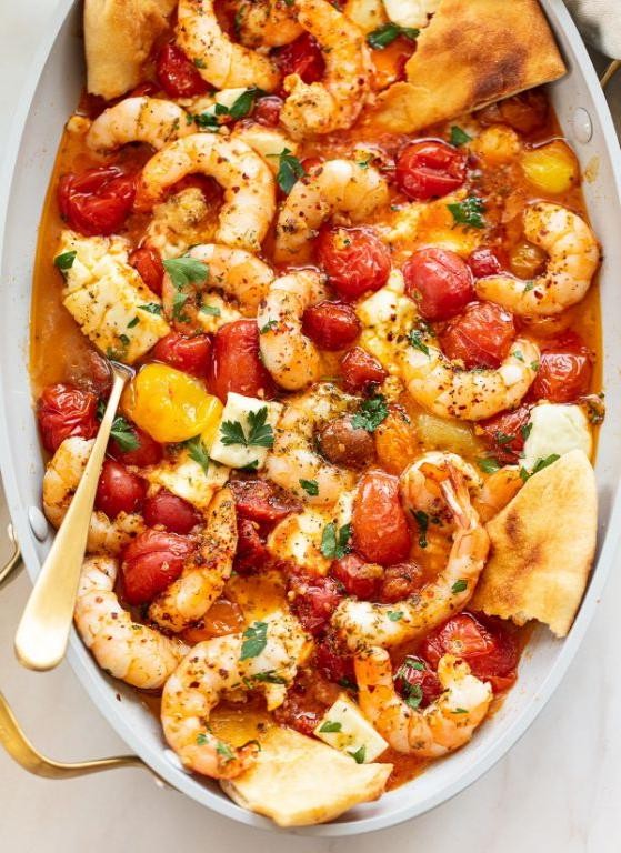 Shrimp, Tomato, and Feta Bake