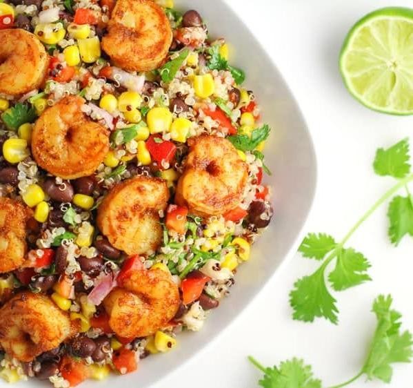 Shrimp and Acorn Squash Quinoa Salad