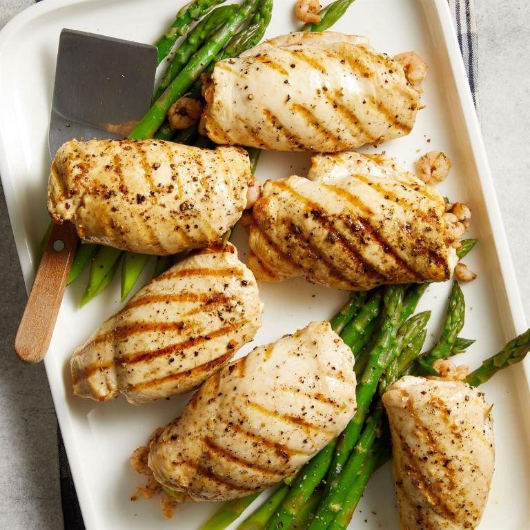 Shrimp and Asparagus Stuffed Chicken