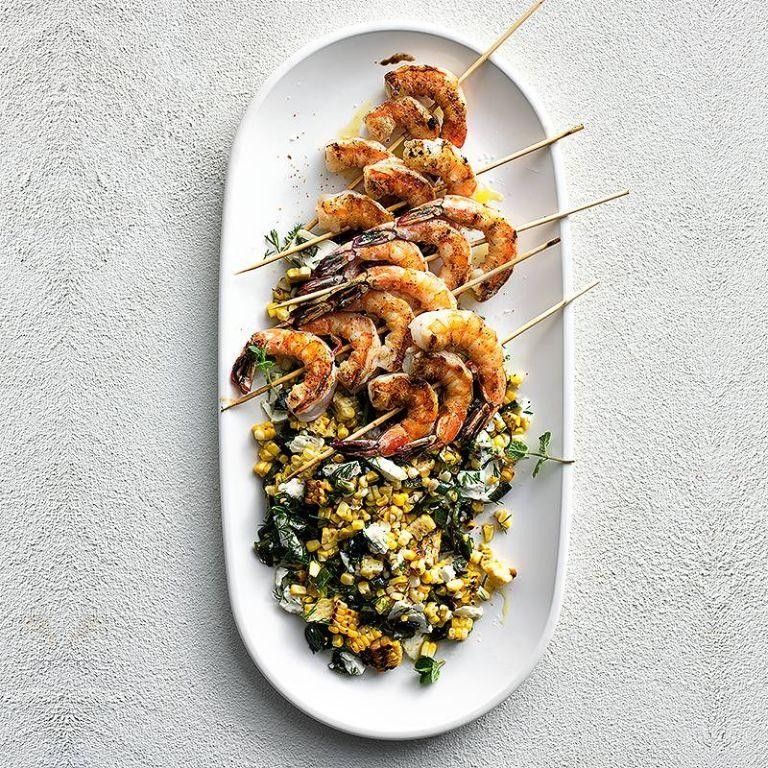 Shrimp and Poblano Skewers